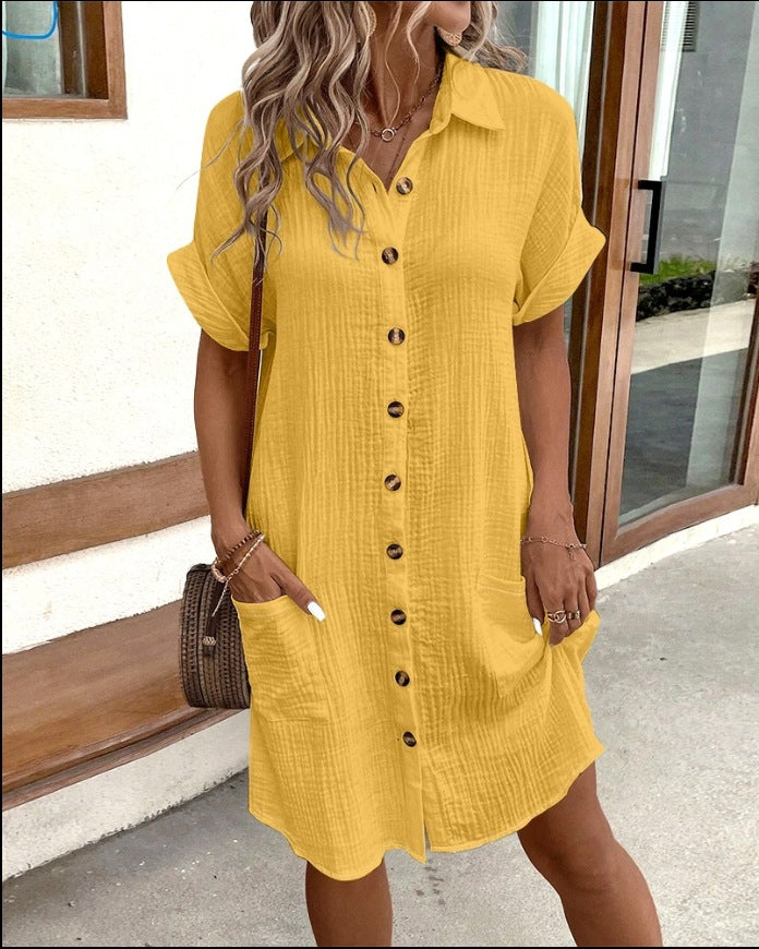 Lizzy Relaxed Cotton Shirt Dress for Summer Comfort