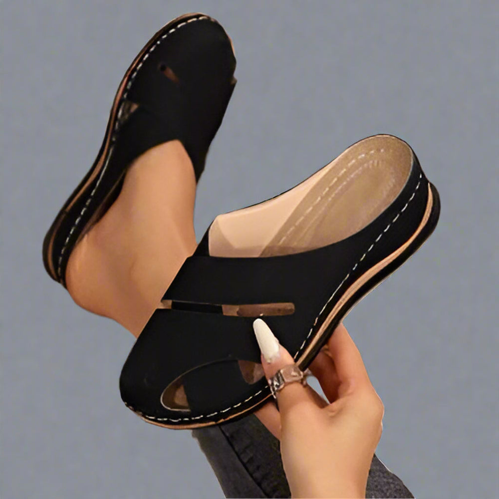 Frideborg Comfort Toe-Free Wedge Sandal