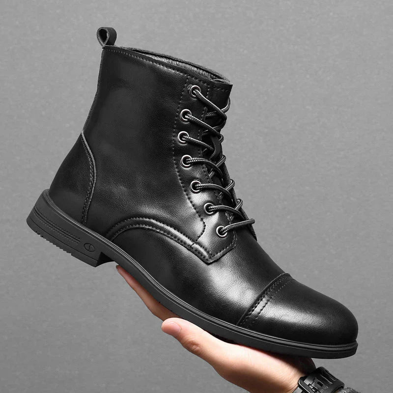 Mateo Faux Leather Cushioned Rubber Sole Ankle Boots
