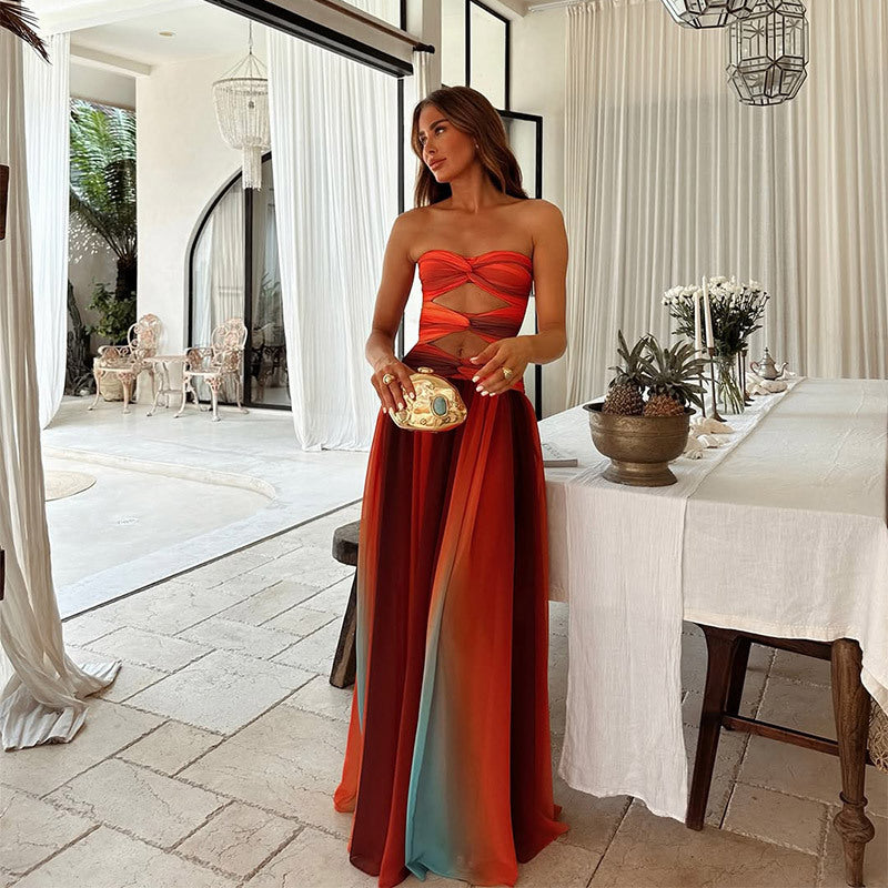Sofia Tie-Dye Cutout Maxi Dress