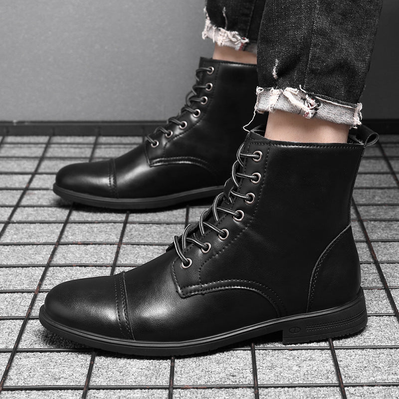 Mateo Faux Leather Cushioned Rubber Sole Ankle Boots