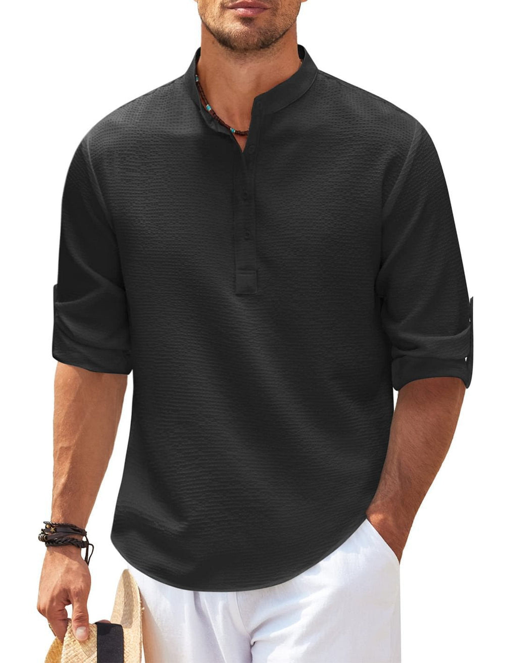 Viktor Breathable Cotton 3/4-Sleeve Shirt for Summer