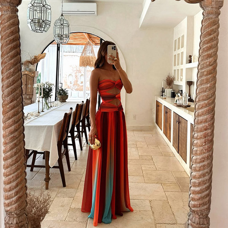 Sofia Tie-Dye Cutout Maxi Dress