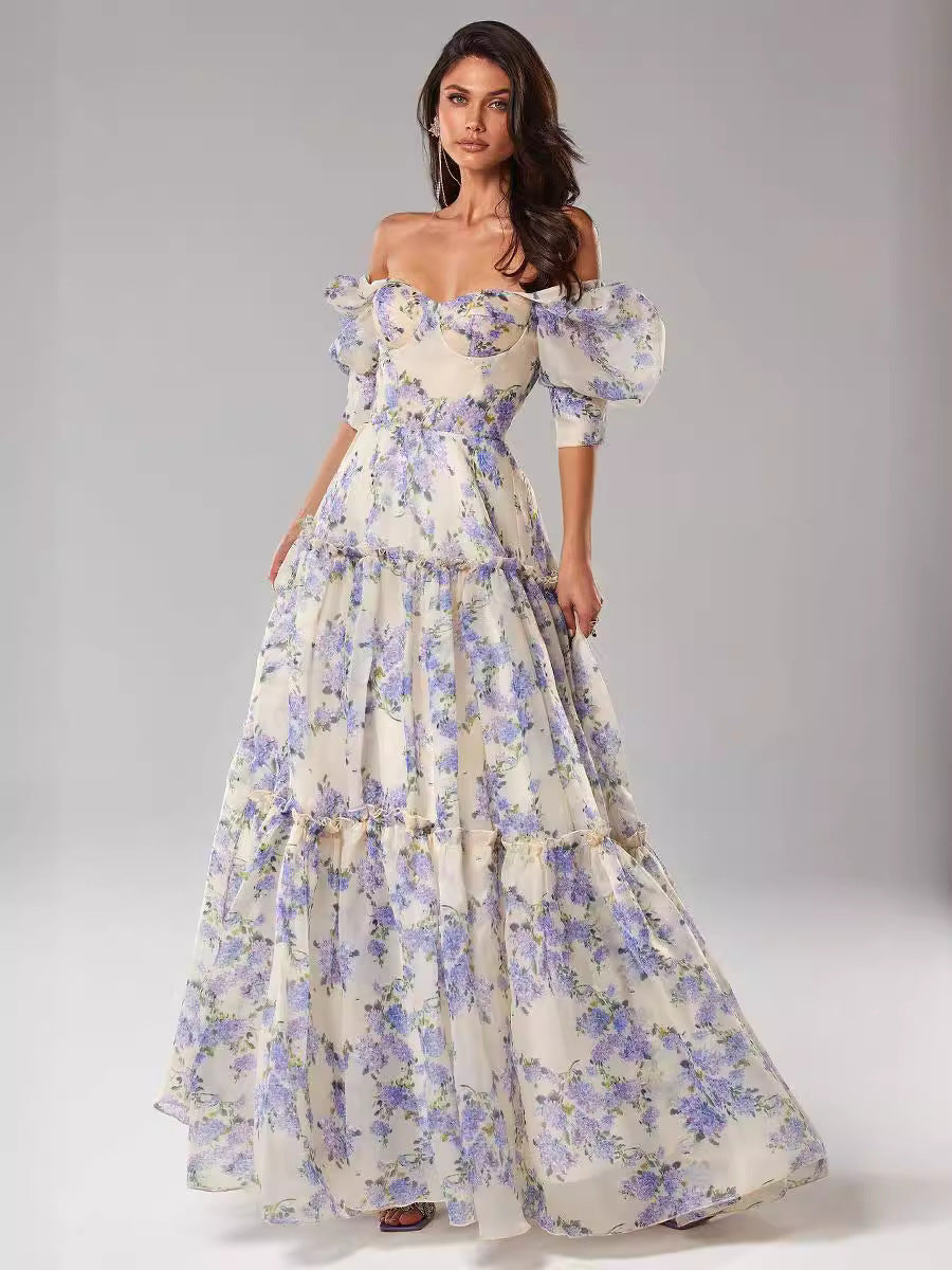 Natalia Modern Style Radiant Floral Designer Dress for Women