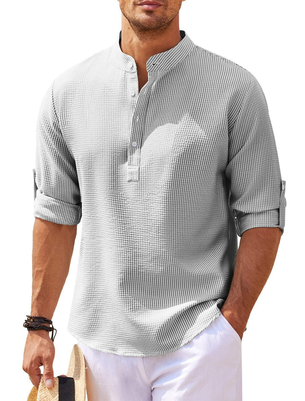 Viktor Breathable Cotton 3/4-Sleeve Shirt for Summer