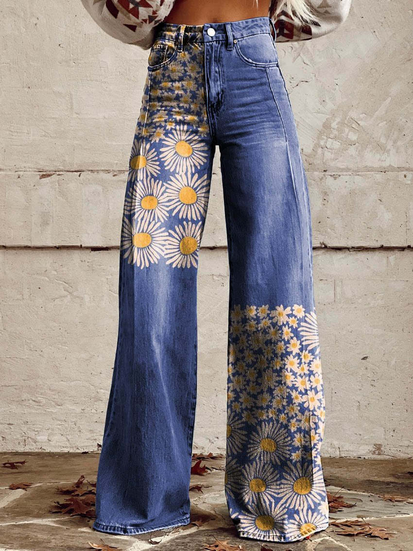 Sarah Striped Wide-Leg Vintage Pants for Women's Fashion Style
