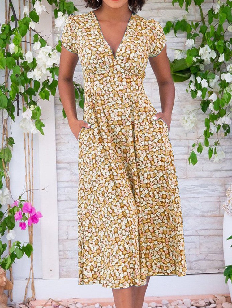 Lunissa Chic Button Midi Dress