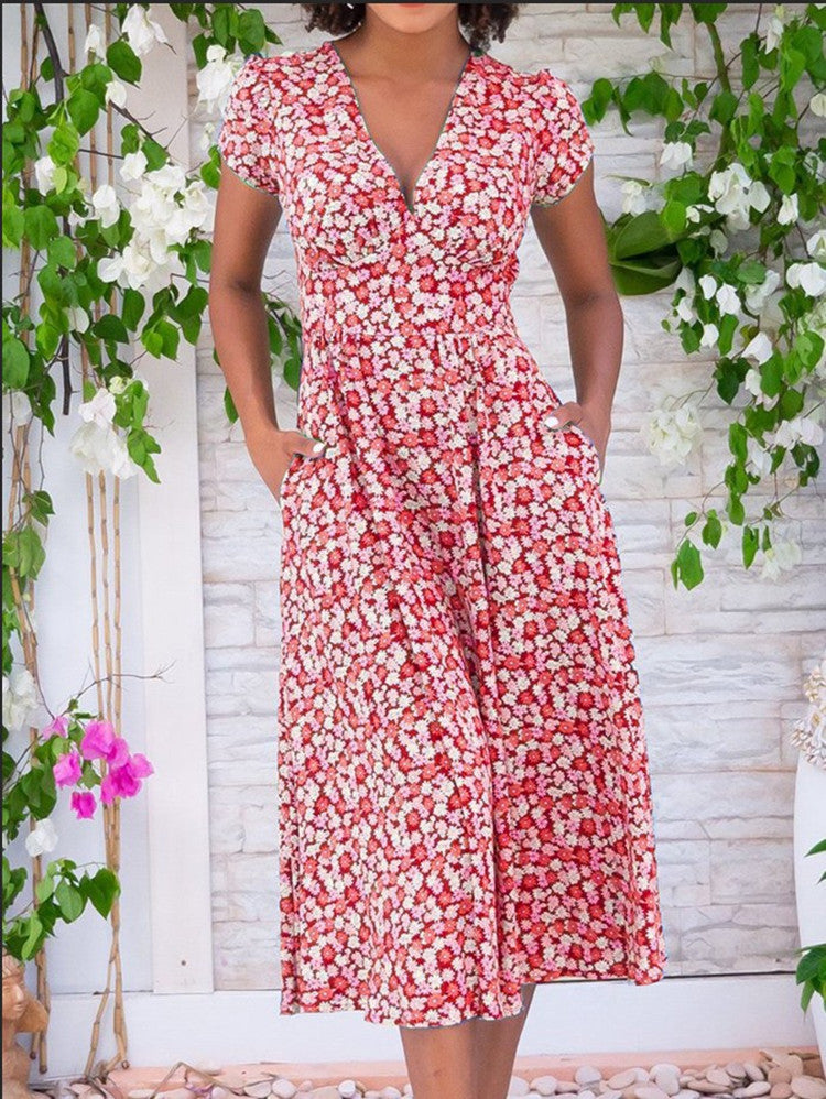 Lunissa Chic Button Midi Dress