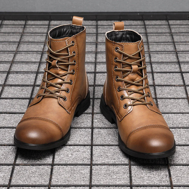 Mateo Faux Leather Cushioned Rubber Sole Ankle Boots