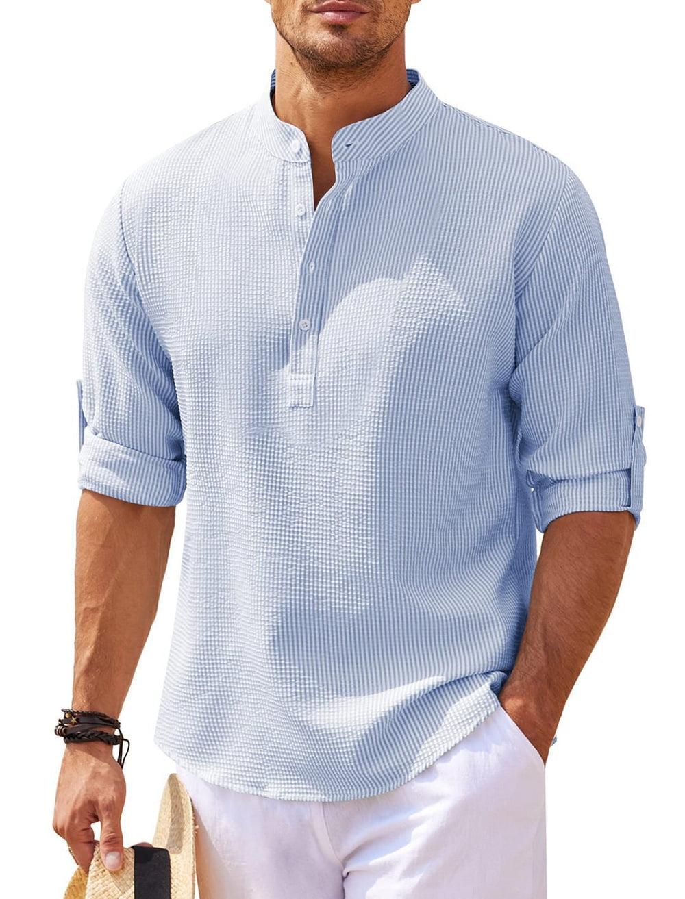 Viktor Breathable Cotton 3/4-Sleeve Shirt for Summer