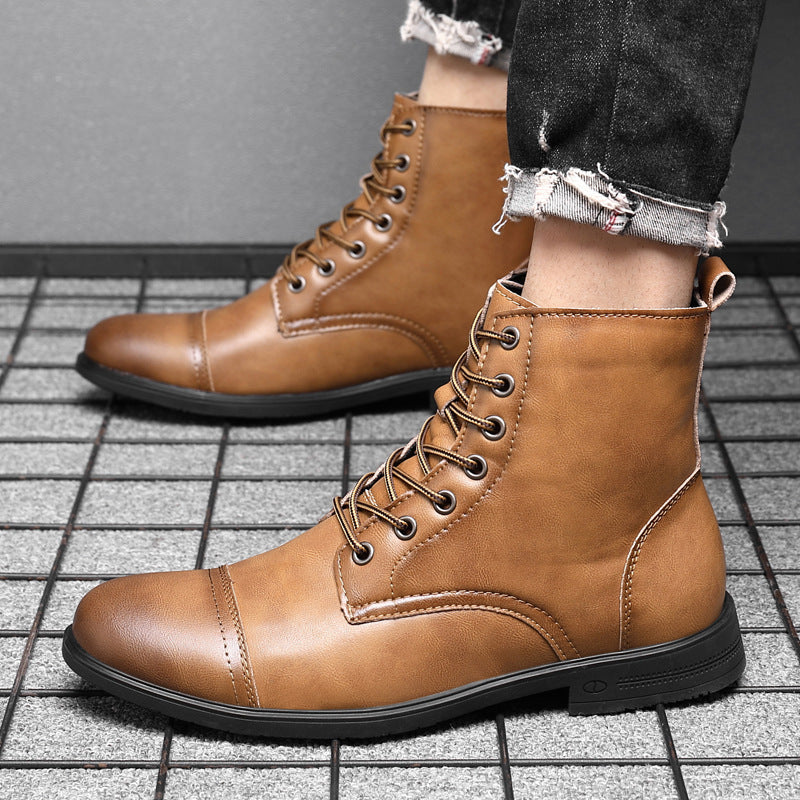 Mateo Faux Leather Cushioned Rubber Sole Ankle Boots