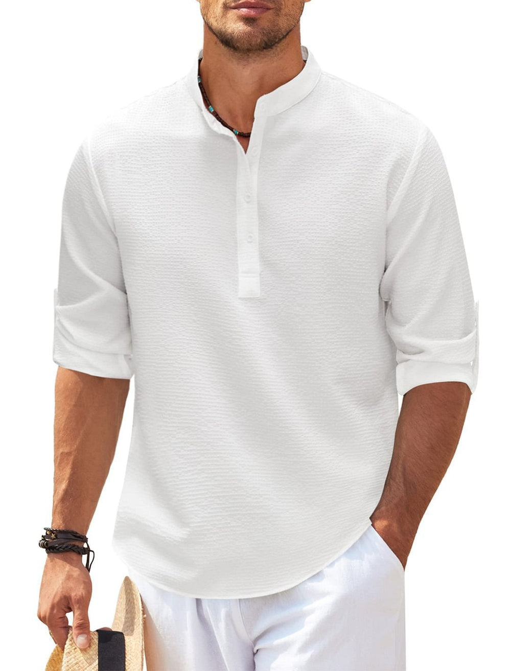 Viktor Breathable Cotton 3/4-Sleeve Shirt for Summer
