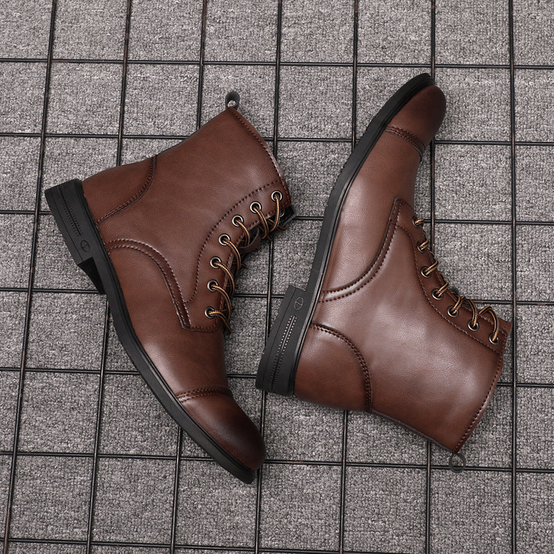 Mateo Faux Leather Cushioned Rubber Sole Ankle Boots