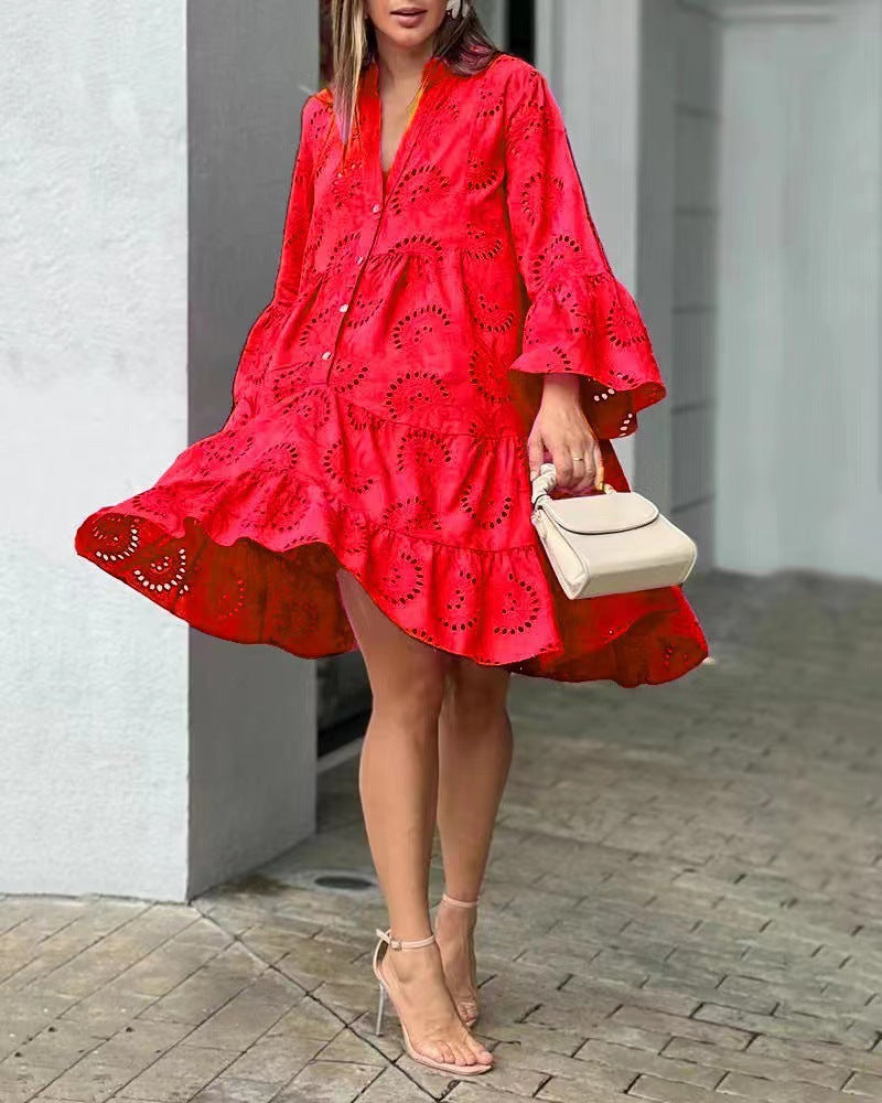Sarveilla Elegant Embroidered Mini Dress