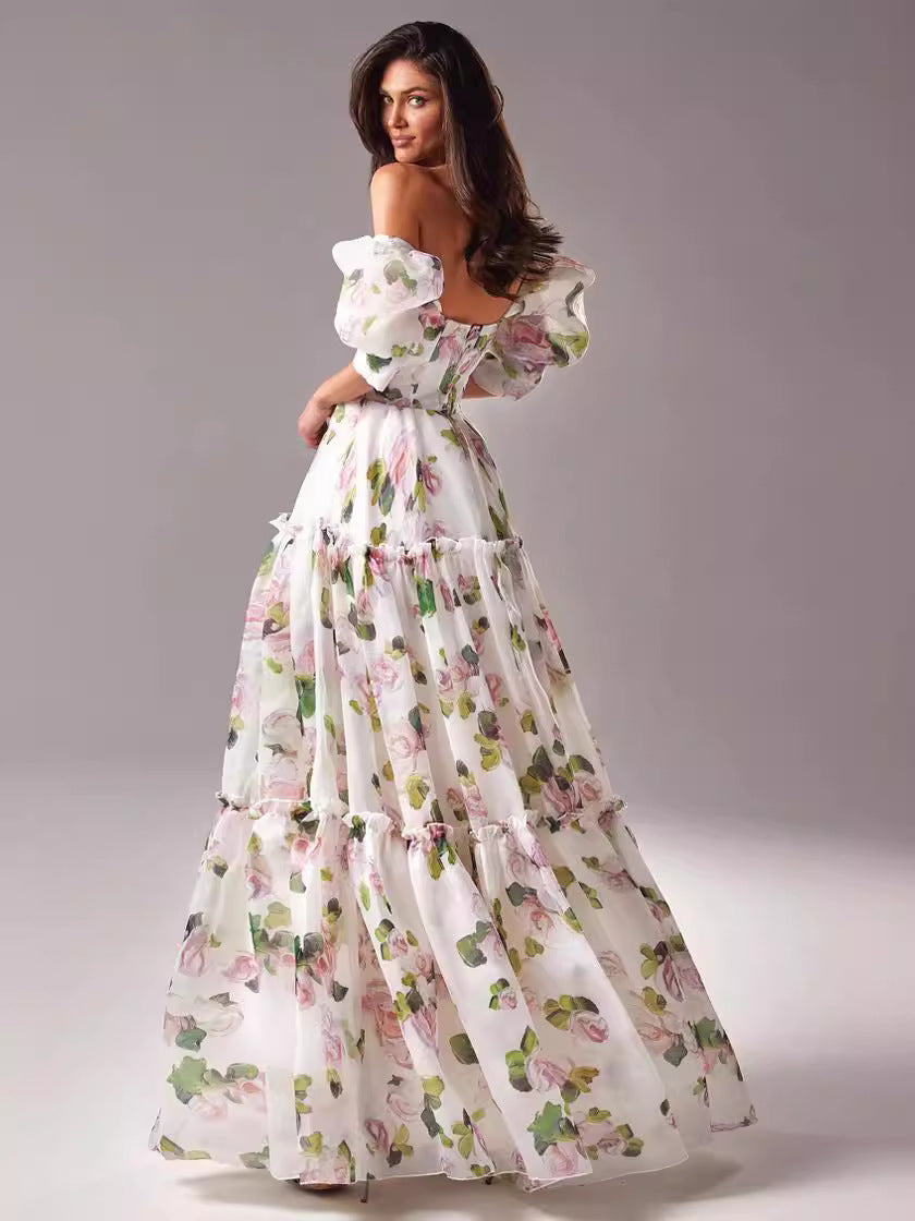 Natalia Modern Style Radiant Floral Designer Dress for Women