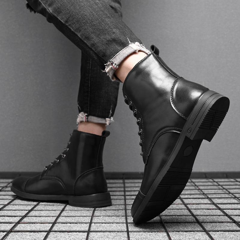 Mateo Faux Leather Cushioned Rubber Sole Ankle Boots