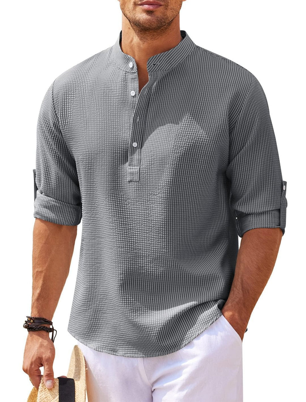 Viktor Breathable Cotton 3/4-Sleeve Shirt for Summer