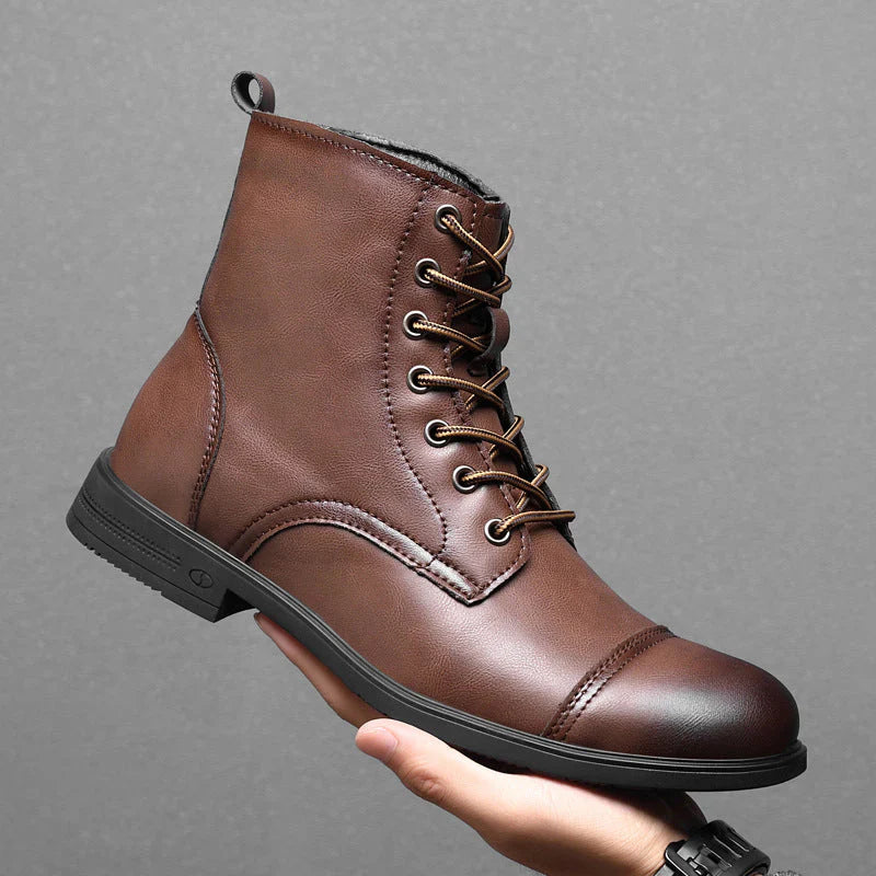 Mateo Faux Leather Cushioned Rubber Sole Ankle Boots