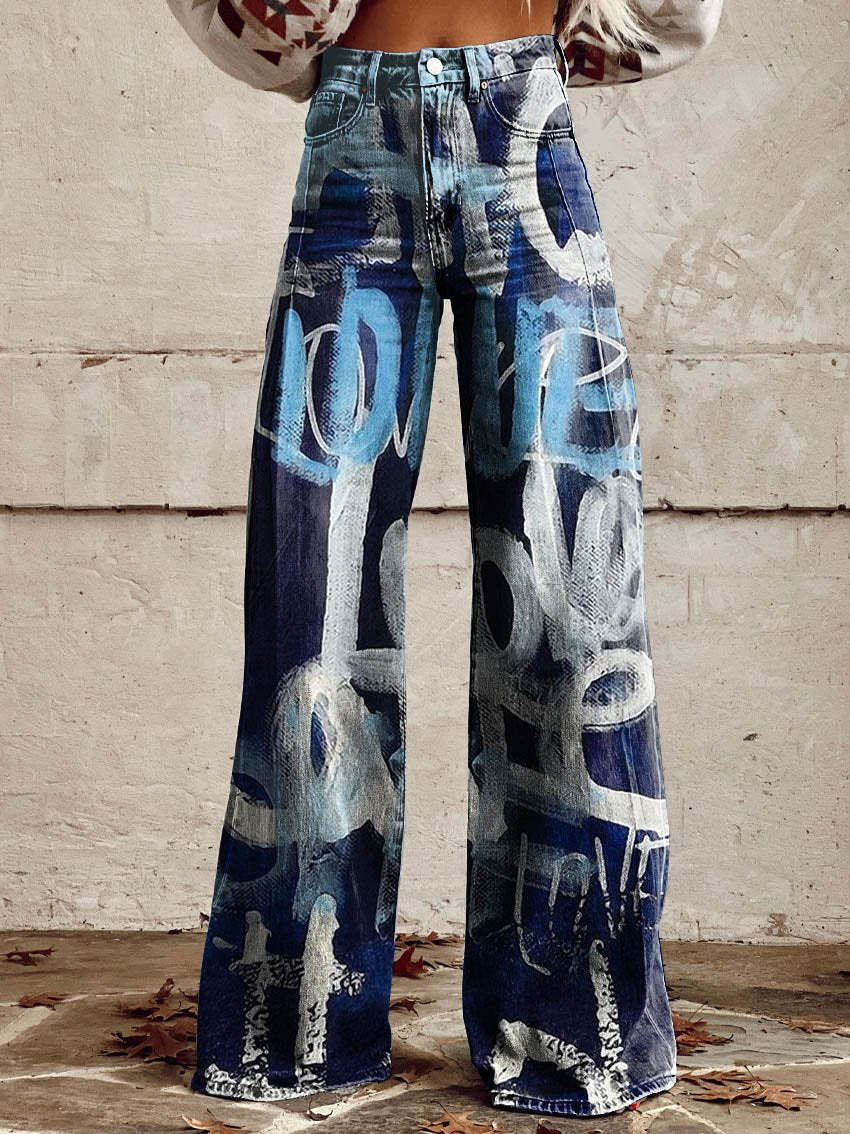Sarah Striped Wide-Leg Vintage Pants for Women's Fashion Style