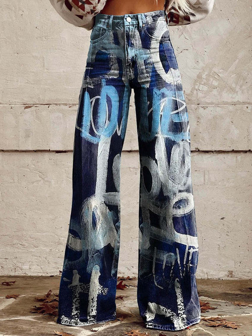 Sarah Striped Wide-Leg Vintage Pants for Women's Fashion Style