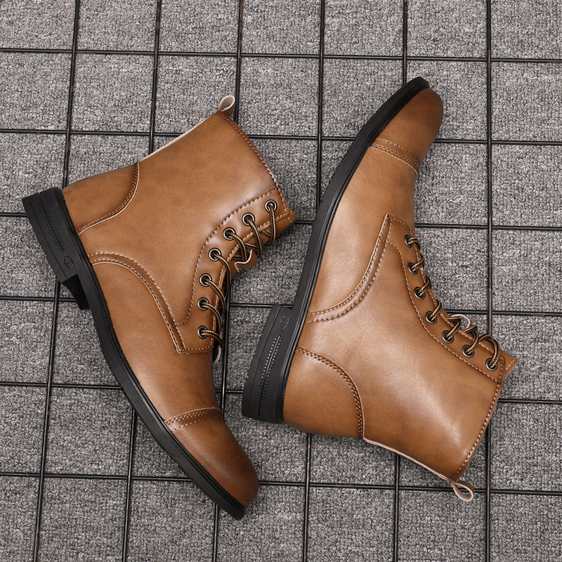 Mateo Faux Leather Cushioned Rubber Sole Ankle Boots