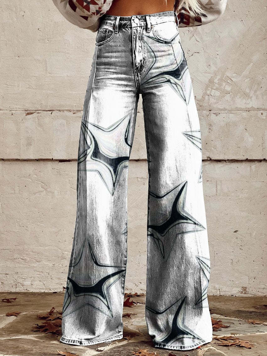 Sarah Striped Wide-Leg Vintage Pants for Women's Fashion Style