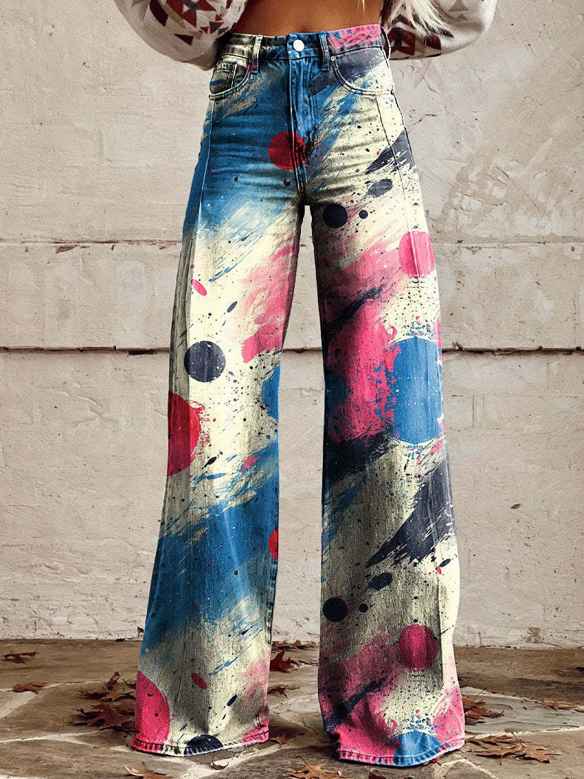 Sarah Striped Wide-Leg Vintage Pants for Women's Fashion Style