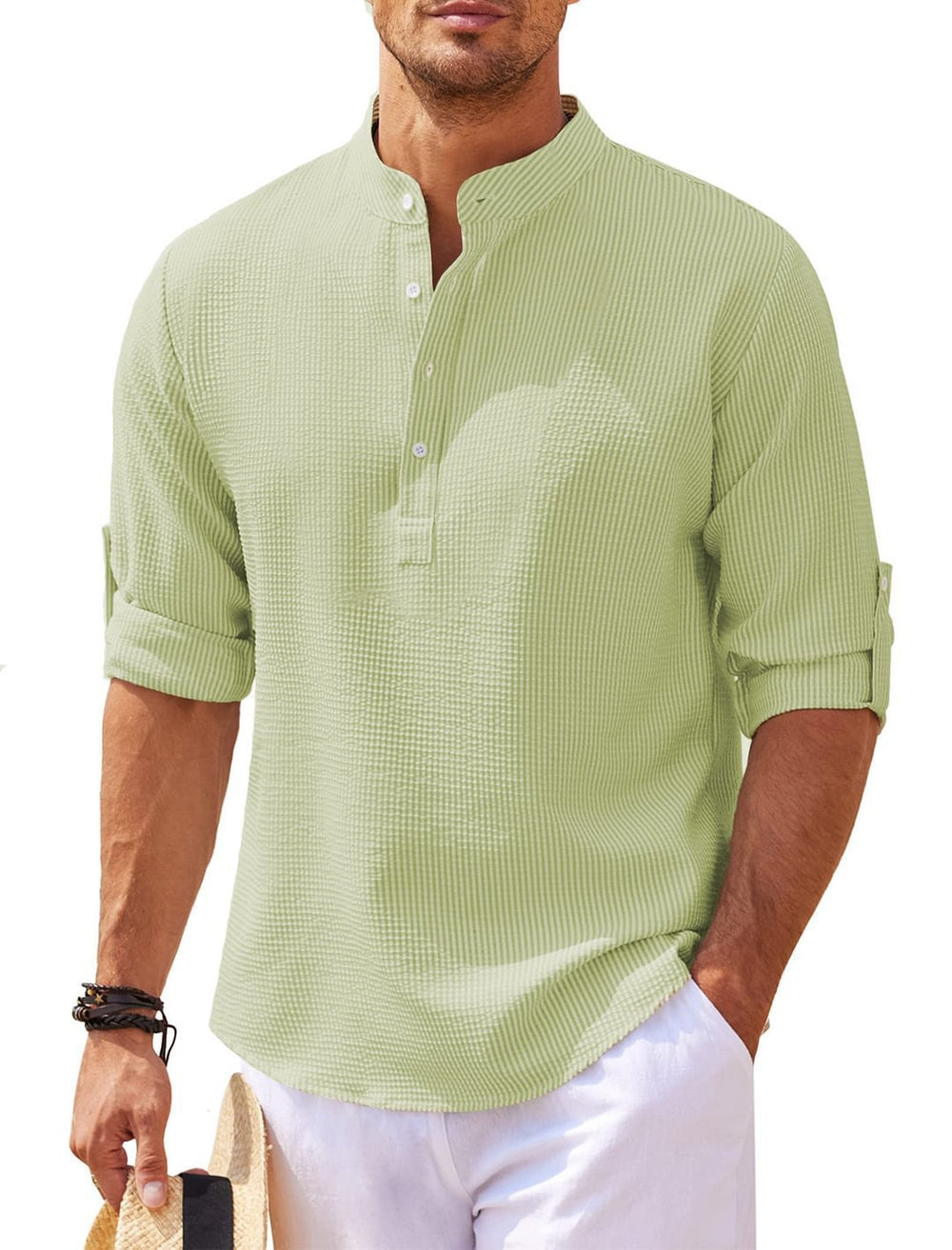 Viktor Breathable Cotton 3/4-Sleeve Shirt for Summer