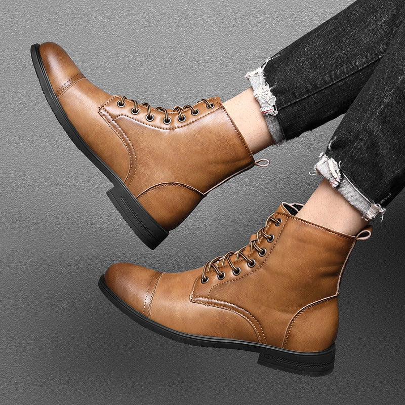 Mateo Faux Leather Cushioned Rubber Sole Ankle Boots