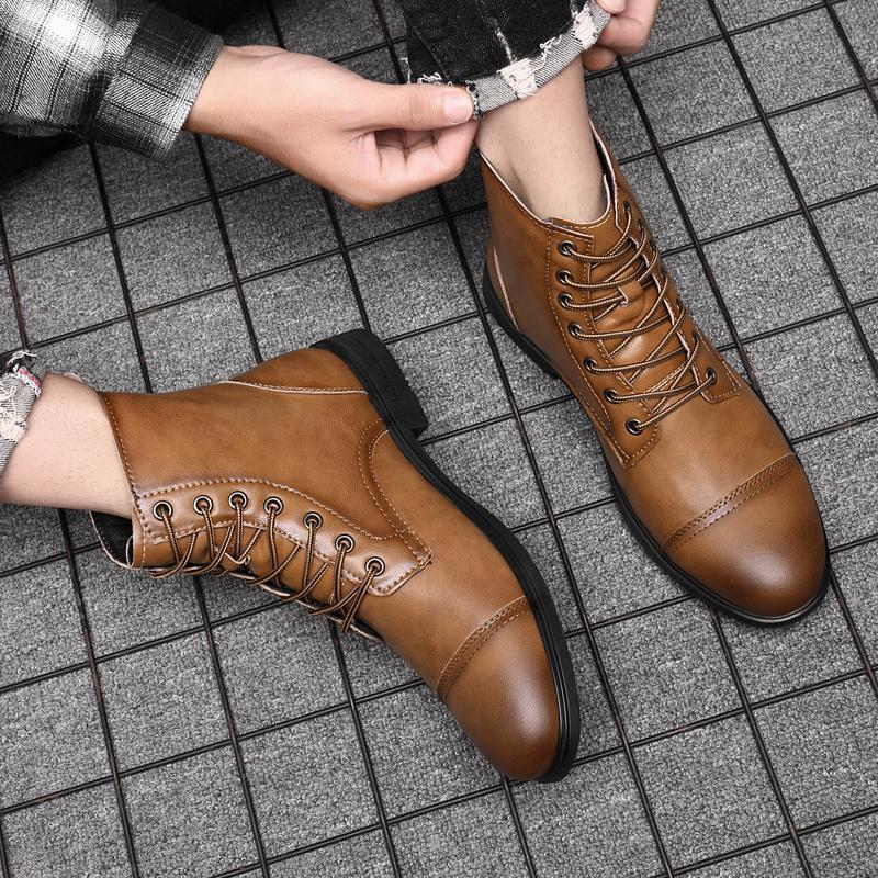Mateo Faux Leather Cushioned Rubber Sole Ankle Boots