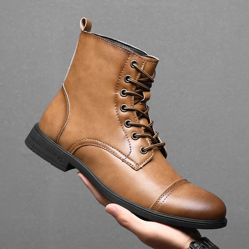 Mateo Faux Leather Cushioned Rubber Sole Ankle Boots