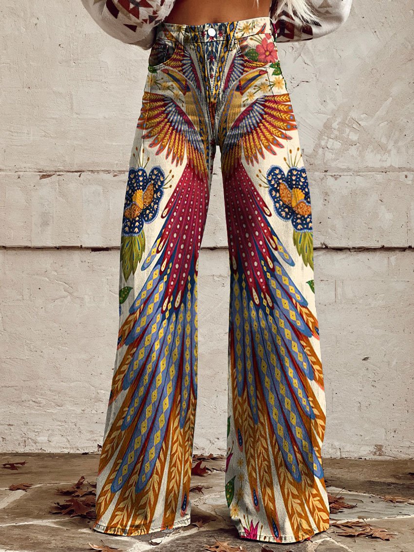 Sarah Striped Wide-Leg Vintage Pants for Women's Fashion Style