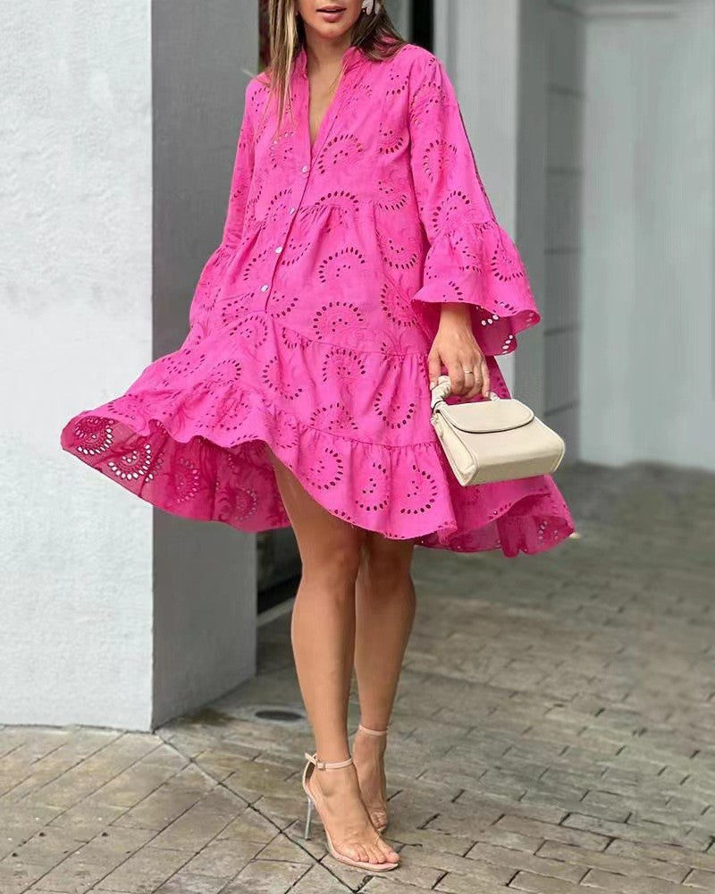 Sarveilla Elegant Embroidered Mini Dress