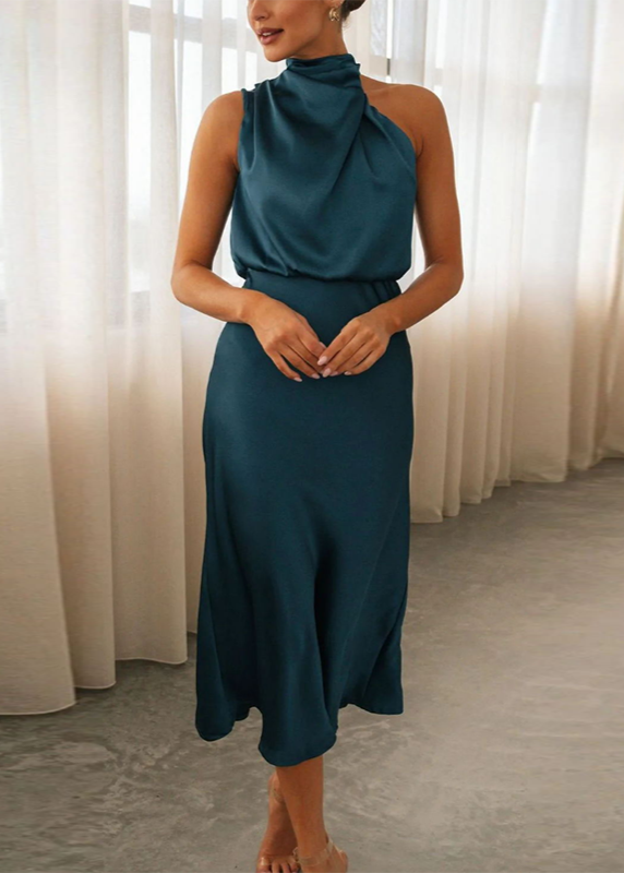 Juliana One-Shoulder Satin Dress