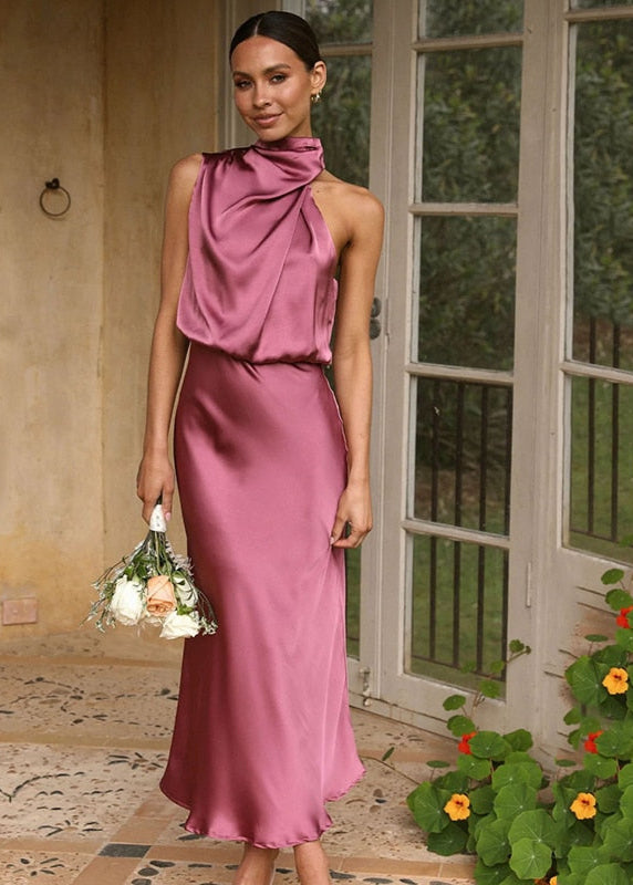 Juliana One-Shoulder Satin Dress