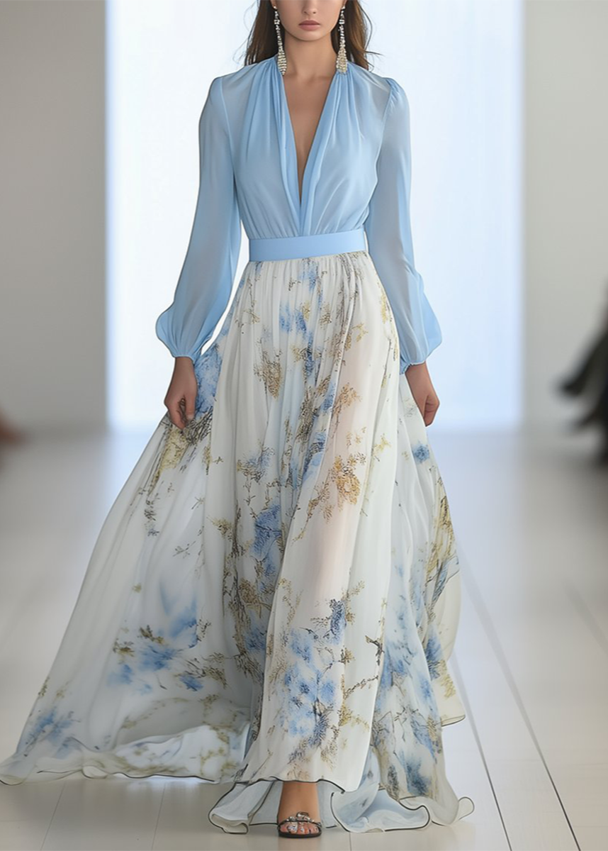 Madeleine Floral V-Neck Flowing Maxi Dress for Any Occasion