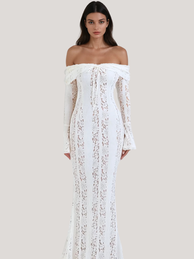 Lana Off-Shoulder Lace Maxi Dress