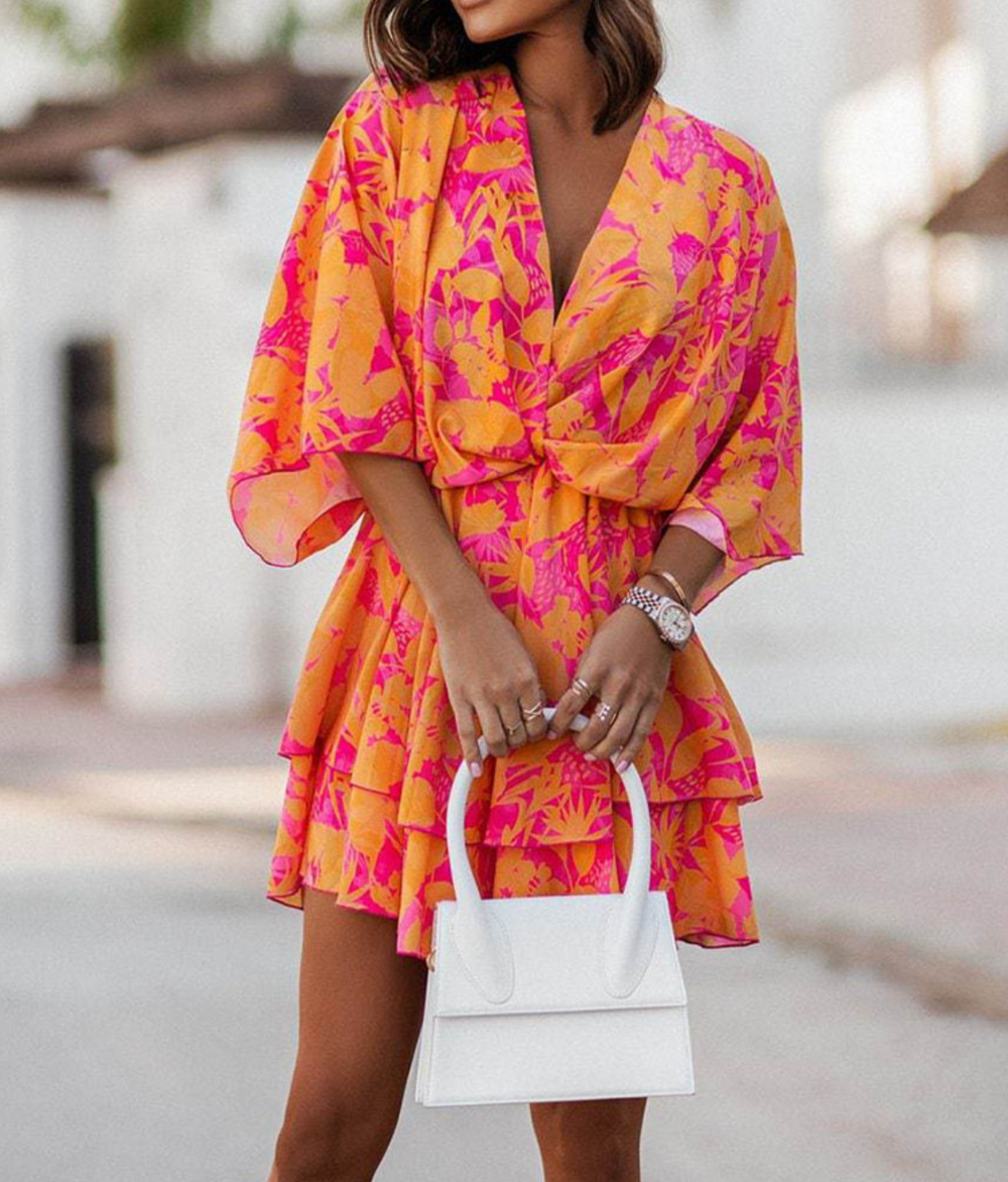 Valeria Boho Floral Mini Dress