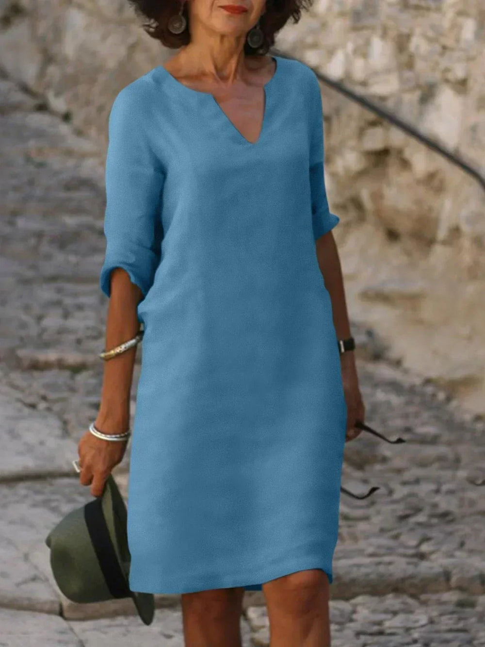 Maya V-Neck Midi Dress