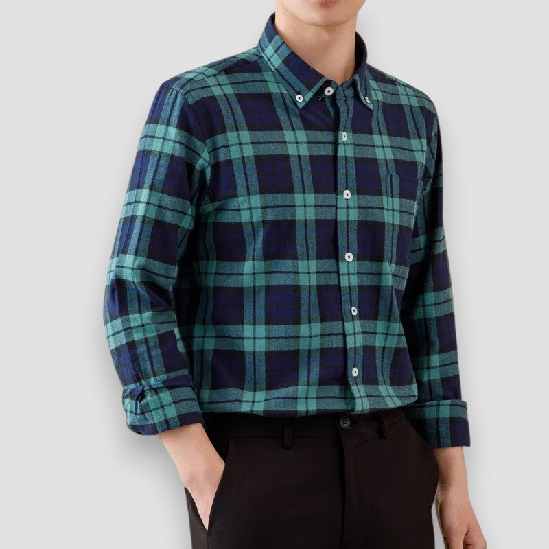 Peter Classic Cotton-Blend Plaid Shirt for Everyday