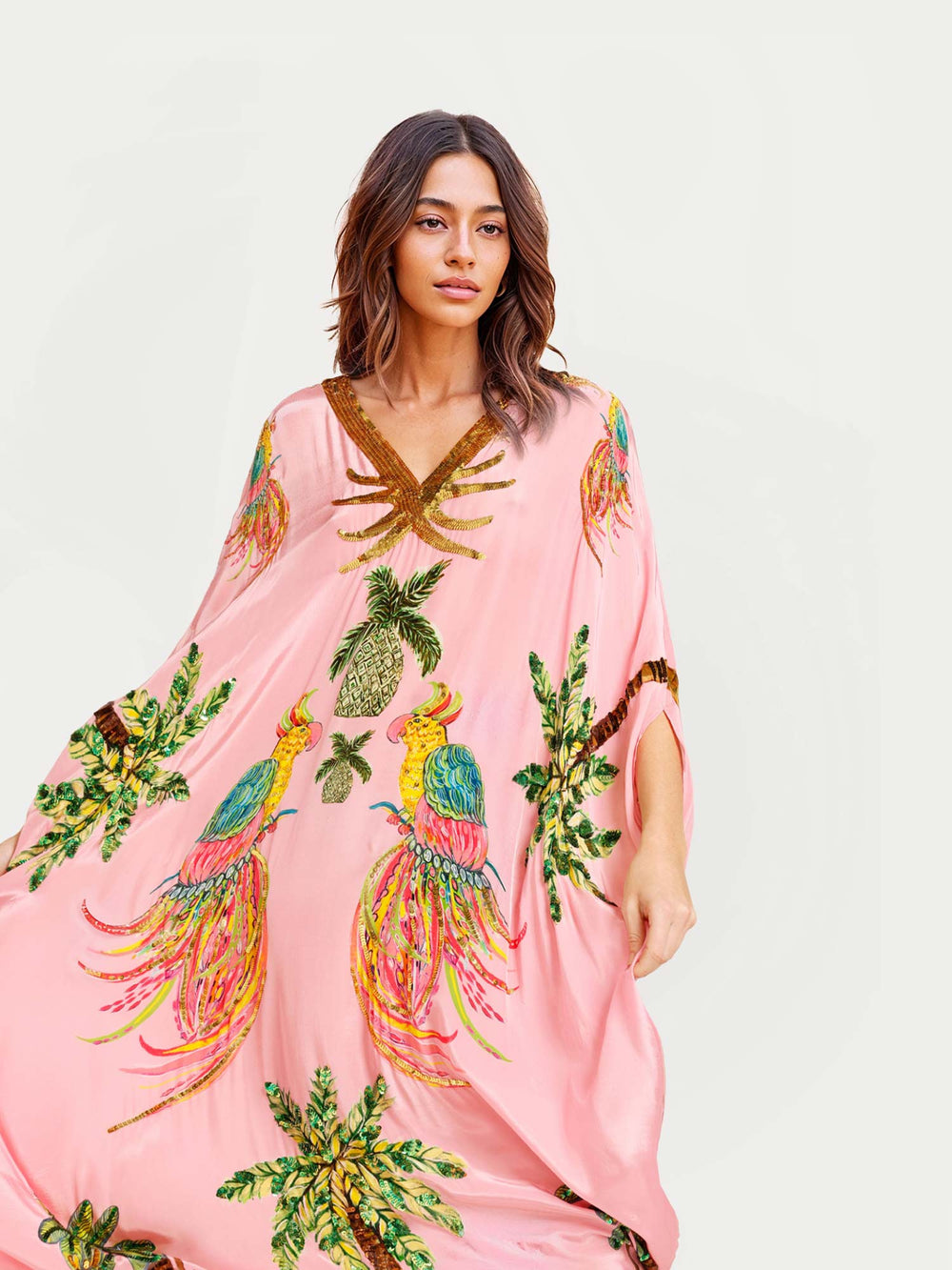 Elvara Tropical Parrot Print Dress