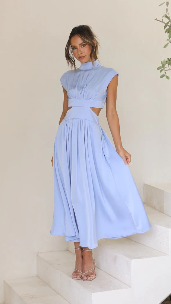 Quincy Cutout Midi Dress with Side Pockets for Summer