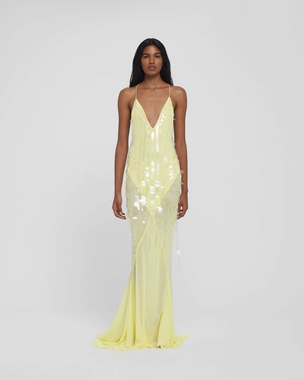 Nisari Sequin Maxi Dress with Floral Choker