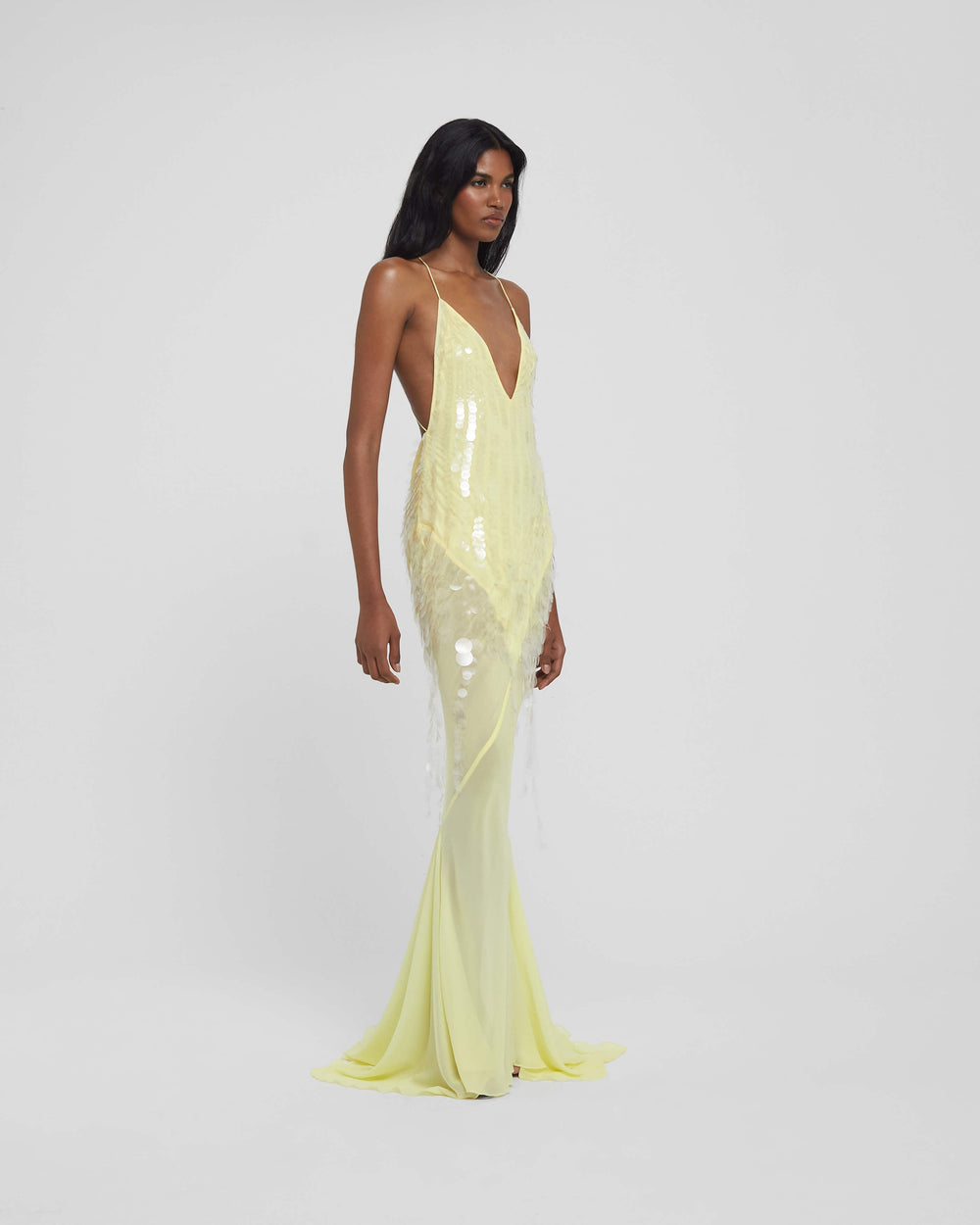 Nisari Floral Choker Sequin Maxi Dress