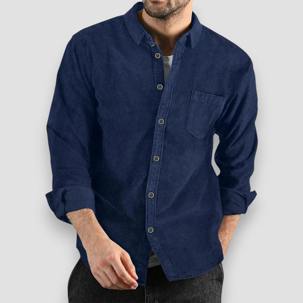 Robert Classic Corduroy Button-Up Shirt for Fall Style