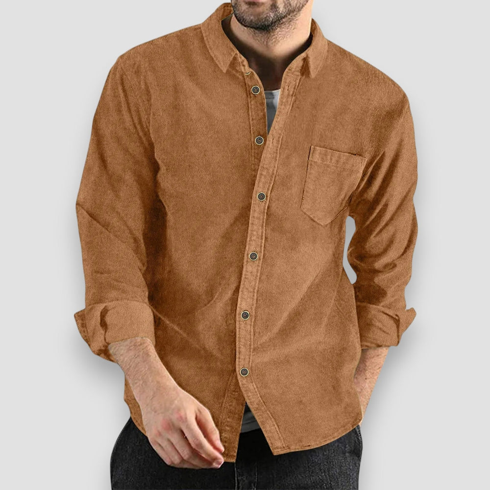 Robert Classic Corduroy Button-Up Shirt for Fall Style