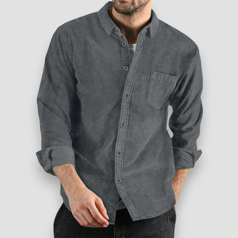 Robert Classic Corduroy Button-Up Shirt for Fall Style