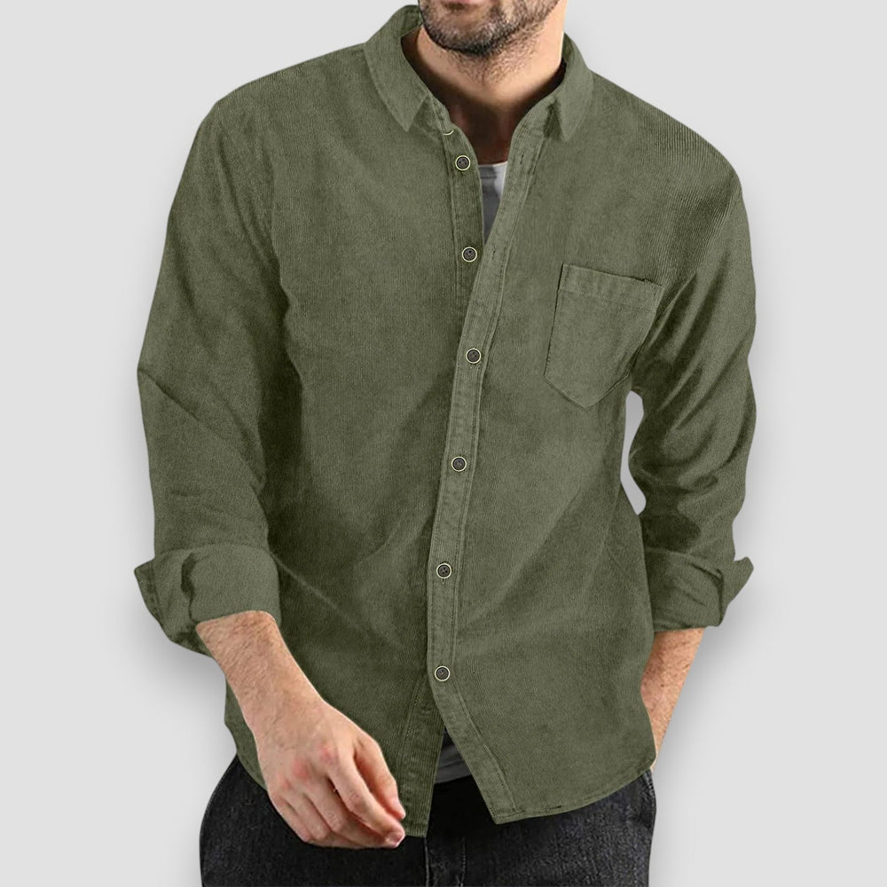 Robert Classic Corduroy Button-Up Shirt for Fall Style