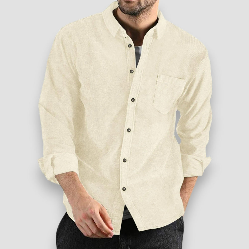 Robert Classic Corduroy Button-Up Shirt for Fall Style