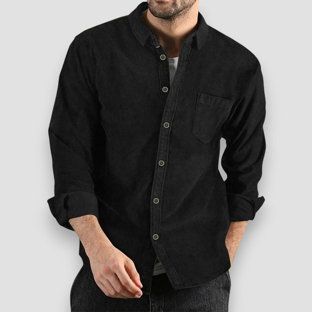 Robert Classic Corduroy Button-Up Shirt for Fall Style